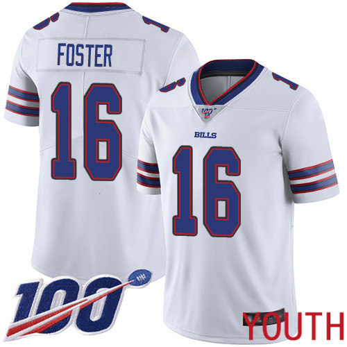 Youth Buffalo Bills 16 Robert Foster White Vapor Untouchable Limited Player 100th Season NFL Jersey